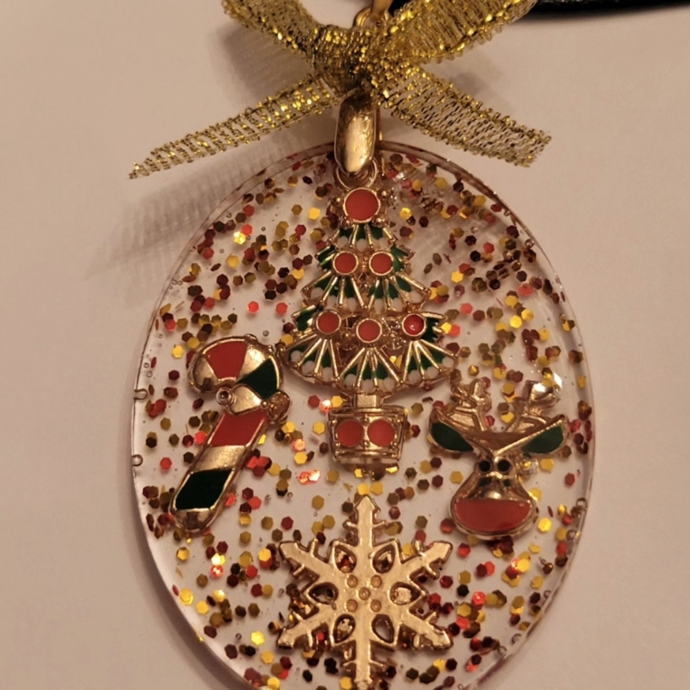 Handmade Sparkly Holiday Necklace